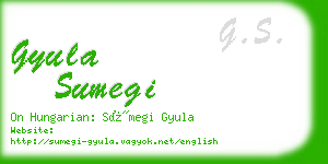 gyula sumegi business card